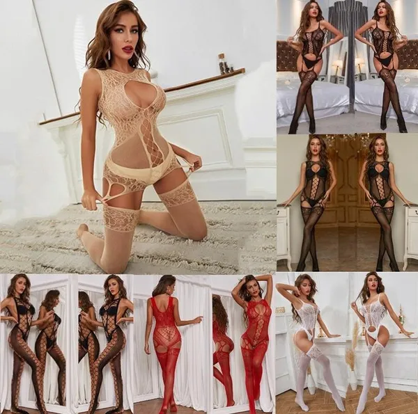 NEWFUN Womens Lingerie Plus Size Fishnet One-piece Mesh Chemise Babydoll Bodysuit Jumpsuit Lingerie