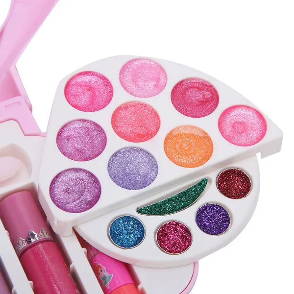 Shell Shaped Make-Up Box Kids Makeup Kit for Children Cosmetic Set Toys Gold