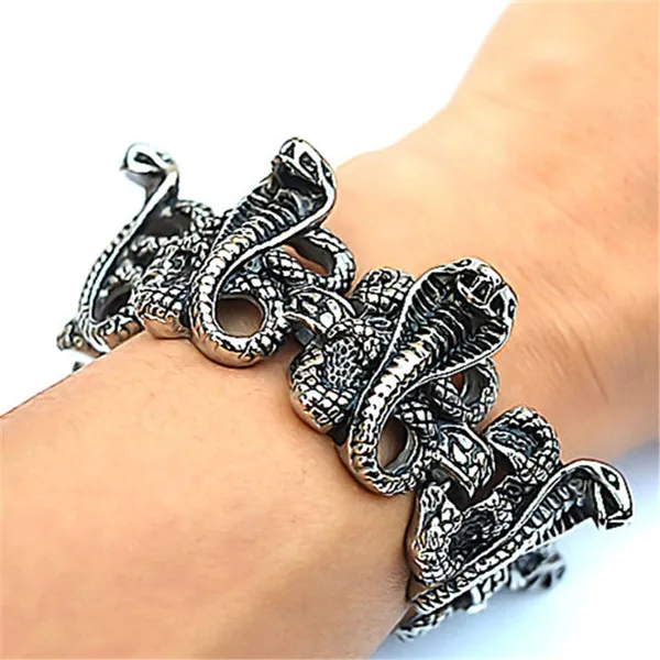 Fashion Snake Chain Bracelet in Titanium Steel for Men