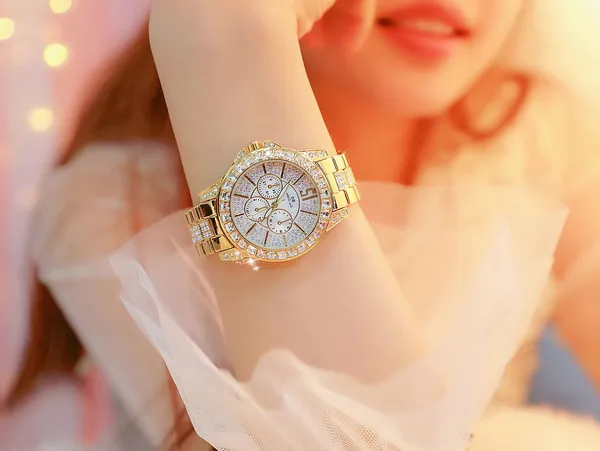 Fashion Diamond Watch Rhinestone Diamond Casual Wristwatch for Ladies Silver Gold Watches