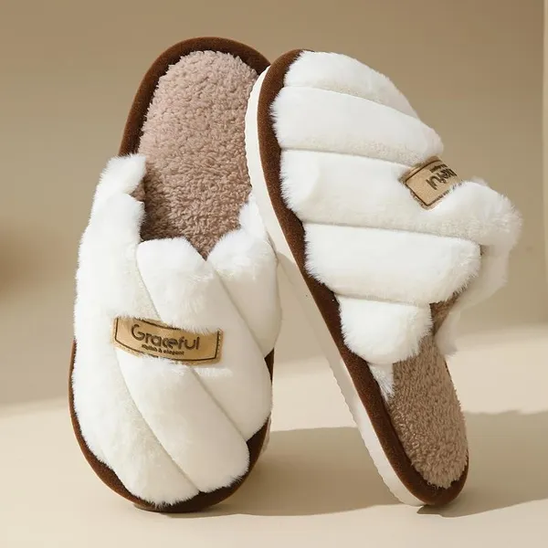 Winter women's non-slip warm slippers home indoor comfortable couple slippers