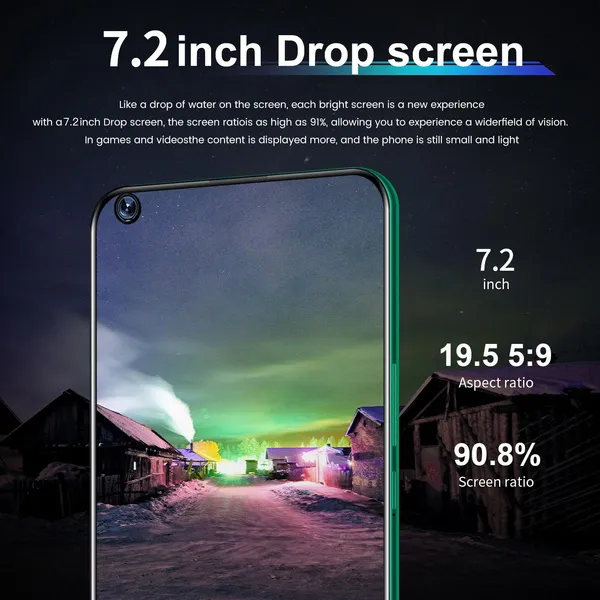 Hot Sale Galaxy S20+ Pro 5G Smartphone 7.2 inch Full Screen with 32 Million HD Rear Cameras 12+512GB Large Memory Support Face Recognition Fingerprint Unlock Smart Mobile Phone