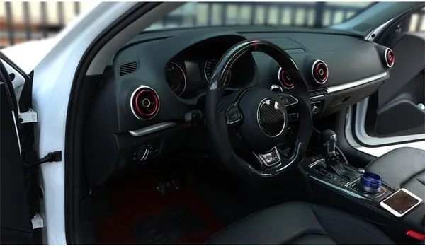 4 Pcs Dedicated to A3 S3 Modified Air Conditioning Outlet Aluminum Alloy Decorative Ring Automotive Interior Modification Accessories