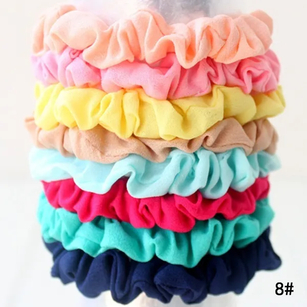 10 pcs Fashion Girl Elastic Hairband Polka Dot Printed Scrunchie Hair Rope Hairwear 10PCS