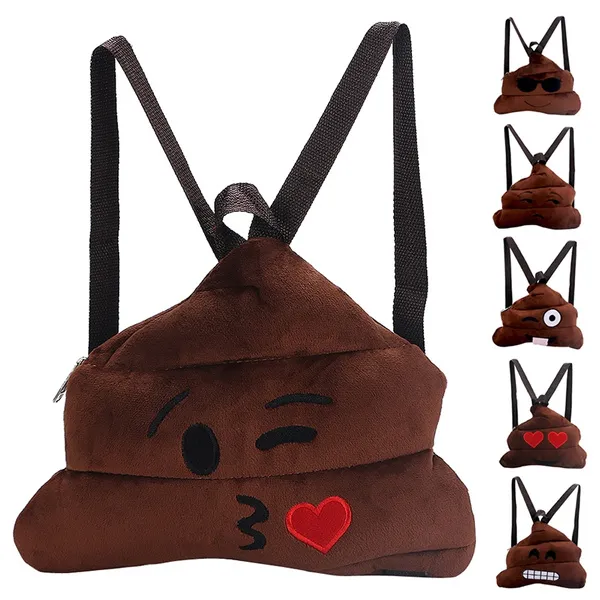 Fashion Poo Emoji Backpack 3D Character Travel Soft Boys Girls School Bag