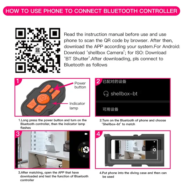 Universal Bluetooth-compatible Diving Shell 15M Waterproof Full Protective Case For Apple iPhone Galaxy Xiaomi Oneplus Sony