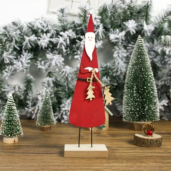 Christmas Wooden Santa Claus Pendants DIY Ornaments Xmas Tree Ornaments Kid Gift for Home Christmas Party Decoration Supplies