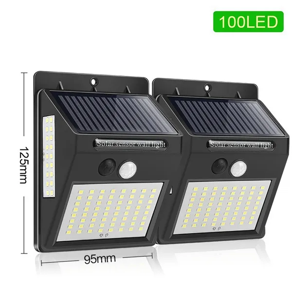 New 100/144 LED Solar Light Outdoor Solar Lamp PIR Motion Sensor Solar Powered Sunlight Street Light for Garden Decoration