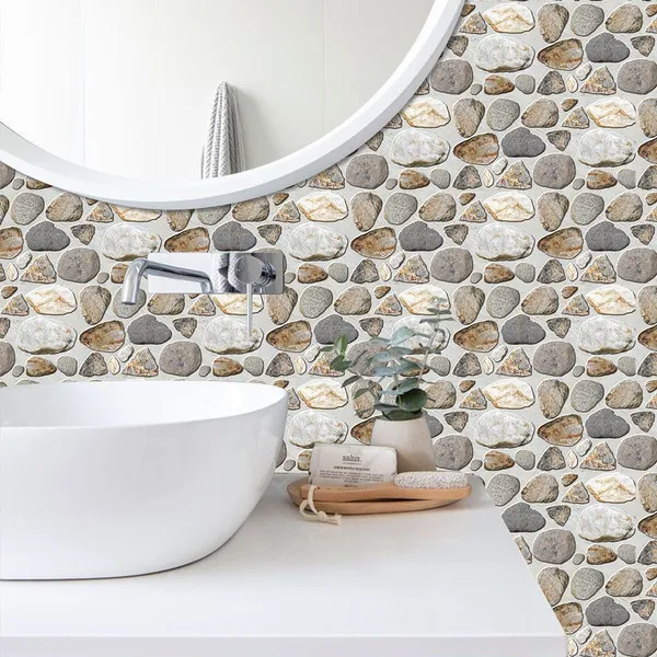 Self-Adhesive Vinyl Flooring Tiles Waterproof Peel and Stick Tiles Wall Stickers，Wood Grain Wallpaper Is Suitable for Floor, Living Room and Bedroom